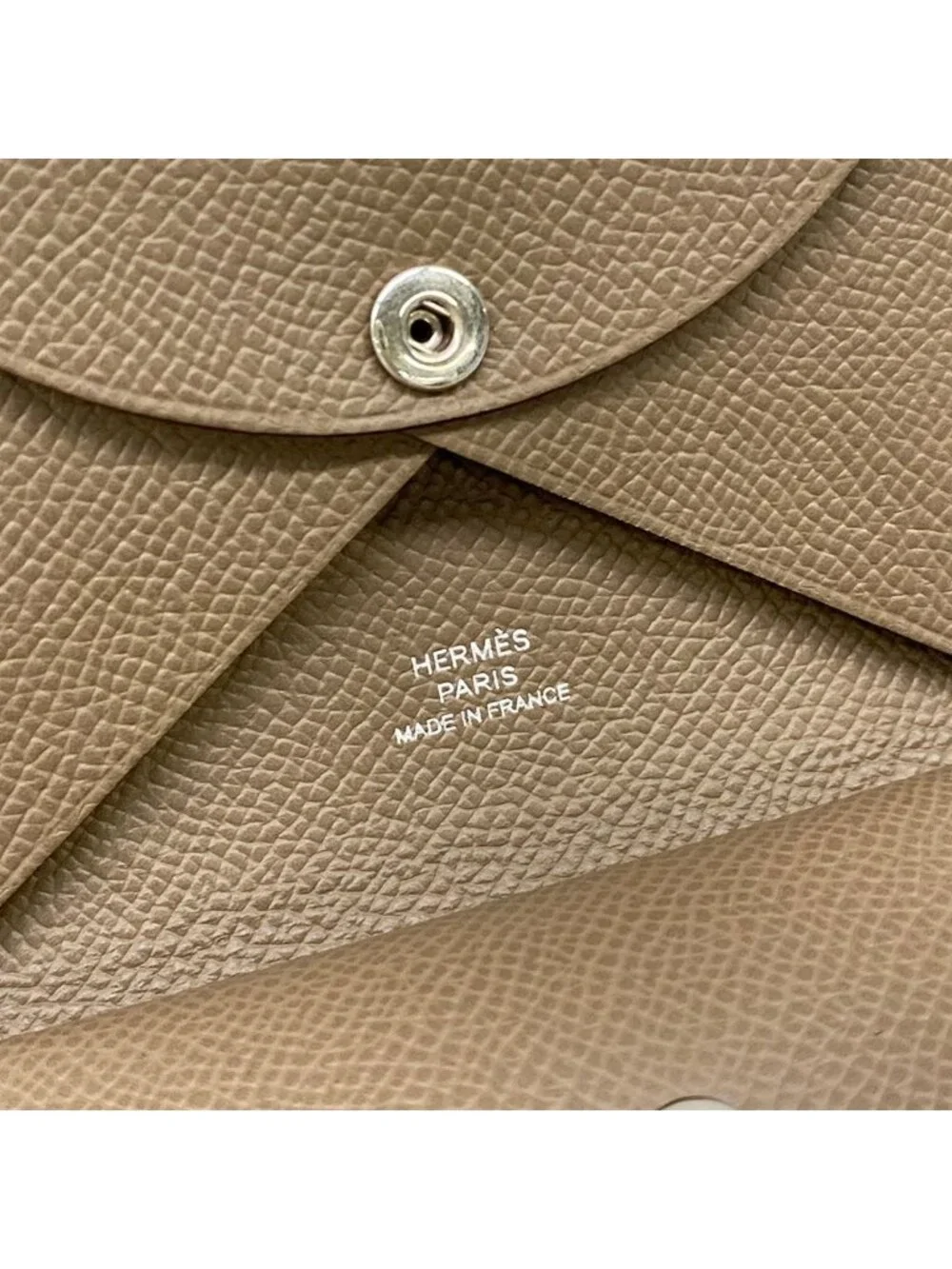 Hermes Coin Purse Calvi Duo Etoupe